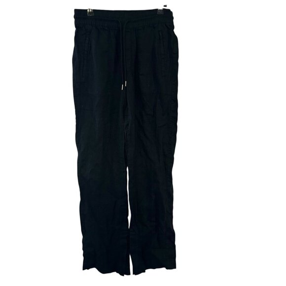Athleta Retreat Linen Wide Leg Pant  Black XS Tall #658547 Vacation Resort Beach - Picture 2 of 12